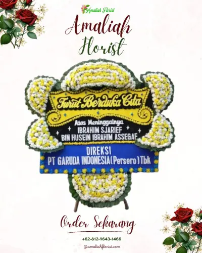 Papan Bunga Duka di Kemasan